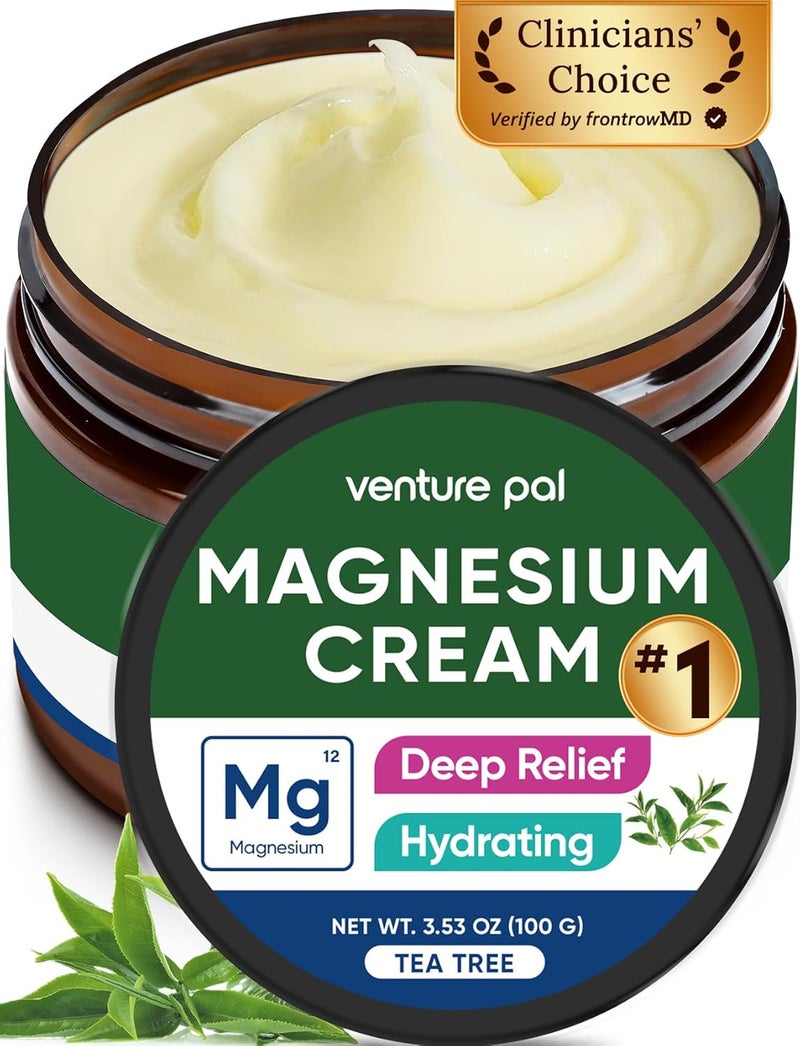 Venture Pal Magnesium Lotion, Topical Magnesium Cream, Leg & Muscle Relaxation with Coconut Oil, Shea Butter & Hyaluronic Acid, Safe for Kids - Image 1
